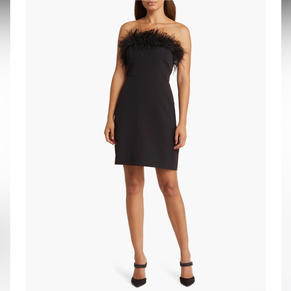 Sam Edelman Feather top sheath dress black women’s size 8